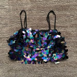 F21 Sequined Crop Top